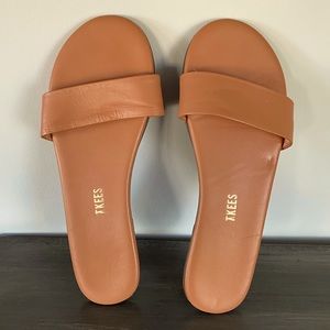 TKEES leather camel flats